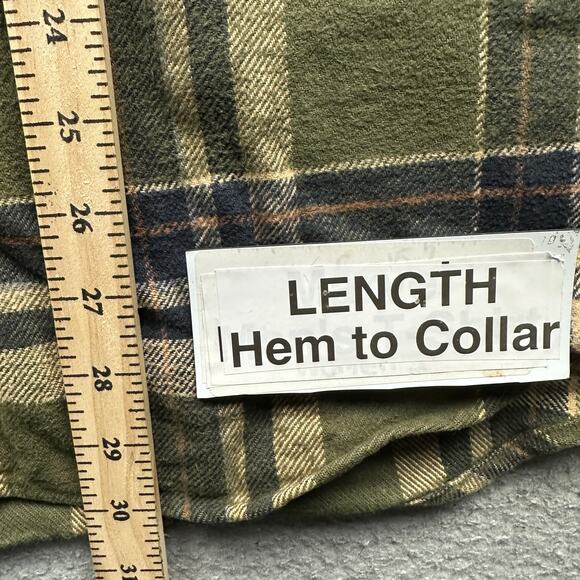 Field & Stream Flannel Button Up Shirt Mens Large Long Sleeve Check Plaid Green - Picture 4 of 9